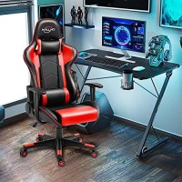 Polar Aurora Gaming Chair Racing Computer Chairs High Back Video Game Chair Adjustable Executive Ergonomic Swivel Gamer Chair Red