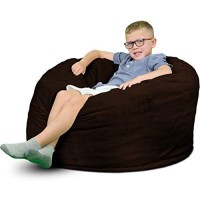 Ultimate Sack Bean Bag Chairs In Multiple Sizes And Colors: Giant Foam-Filled Furniture - Machine Washable Covers, Double Stitched Seams, Durable Inner Liner (3000, Brown Fur)