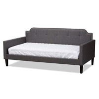 Baxton Studio Packer Modern And Contemporary Grey Fabric Upholstered Twin Size Sofa Daybed