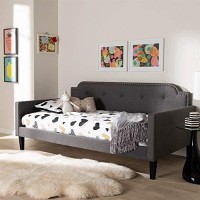 Baxton Studio Packer Modern And Contemporary Grey Fabric Upholstered Twin Size Sofa Daybed