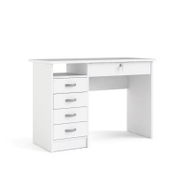 Tvilum Walden Desk With 5 Drawers, White