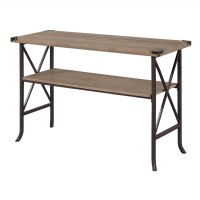 Convenience Concepts Brookline Console Table, Driftwood / Brown Frame