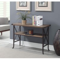 Convenience Concepts Brookline Console Table, Driftwood / Brown Frame