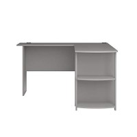 Ameriwood Home Dakota L-Shaped Desk With Bookshelves, Dove Gray
