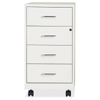 Space Solutions 18 Deep 4-Drawer Mobile Oragnizer Cabinetpearl White