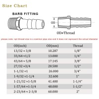 Joywayus Brass Barb Fitting 3/8 Hose Id X 3/8 Male Npt Water/Fuel/Air(Pack Of 5)