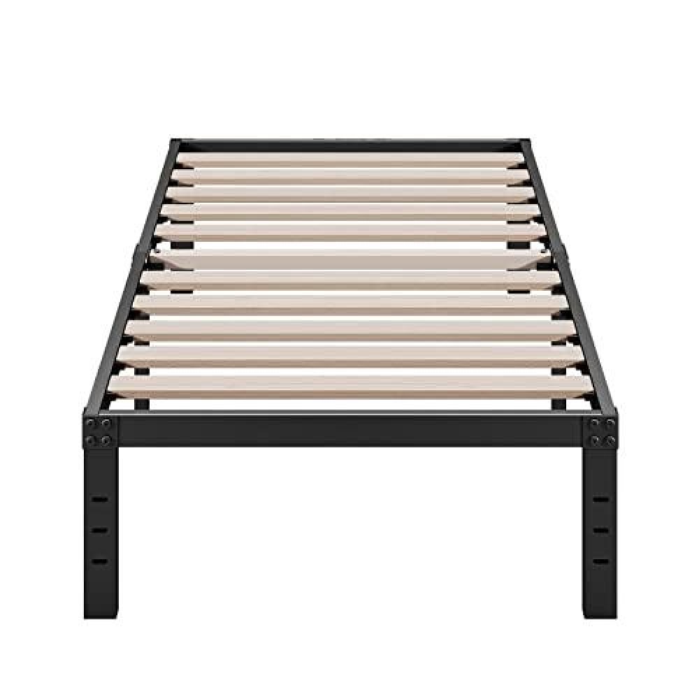 Ziyoo Twin Xl Bed Frame, 14 Inches High, 3 Wide Wood Slats With 2500 Pounds Support For Mattress, No Box Spring Needed, Noise Free, Easy Assembly