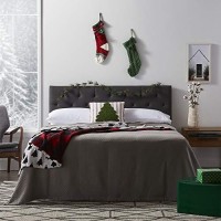 Lucid Mid-Rise Upholstered Headboard - Adjustable Height From 34?To 46? Queen, Charcoal