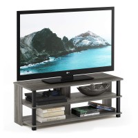 Furinno Sully 3-Tier Stand For Tv Up To 50, French Oak Grey/Black