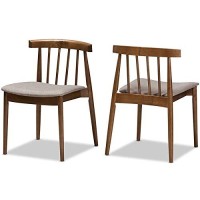 Baxton Studio Wyatt Dining Side Chair In Beige And Brown (Set Of 2)