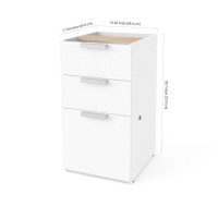 Bestar Pro-Concept Plus Add-On Pedestal With 3 Drawers, White