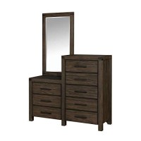 Benjara Benzara Twin Size Wooden Dresser With Mirror, Brown