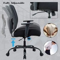 Big And Tall 400Lb Office Chair, Ergonomic Executive Desk Chair Rolling Swivel Chair Adjustable Arms Mesh Back Computer Chair With Lumbar Support Task Chair For Women, Men (Black)