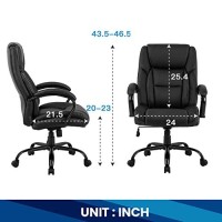 Big And Tall Office Chair 500Lbs  Desk Chair Ergonomic Computer Chair High Back Pu Executive Chair With Lumbar Support Headrest Swivel Chair For