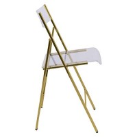 Leisuremod Milden Modern Acrylic Folding Chairs, Set Of 4 (Gold)