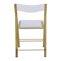 Leisuremod Milden Modern Acrylic Folding Chairs, Set Of 4 (Gold)