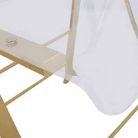 Leisuremod Milden Modern Acrylic Folding Chairs, Set Of 4 (Gold)