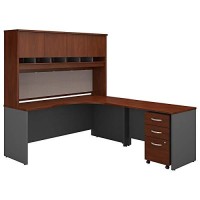 Series C Right Handed Corner Desk With Hutch And Mobile File Cabinet