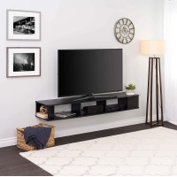 Prepac 70 Wide Wall Mounted Tv Stand, 70 Inch, Black