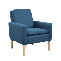 Lohoms Modern Accent Fabric Chair Single Sofa Comfy Upholstered Arm Chair Living Room Furniture Navy Blue