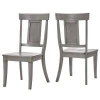 Inspire Q Eleanor Panel Back Wood Dining Chair (Set Of 2) By Classic Grey Antique