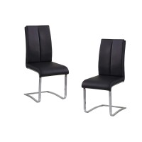 Best Master Furniture Bailey Modern Leather Dining Side Chair, Set Of 2, Black