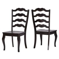 Inspire Q Eleanor French Ladder Back Wood Dining Chair (Set Of 2) By Classic Black Antique