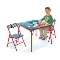 Mickey Mouse Activity Table Sets - Folding Childrens Table & Chair Set - Includes 2 Kid Chairs With Non Skid Rubber Feet & Padded Seats - Sturdy Metal Construction