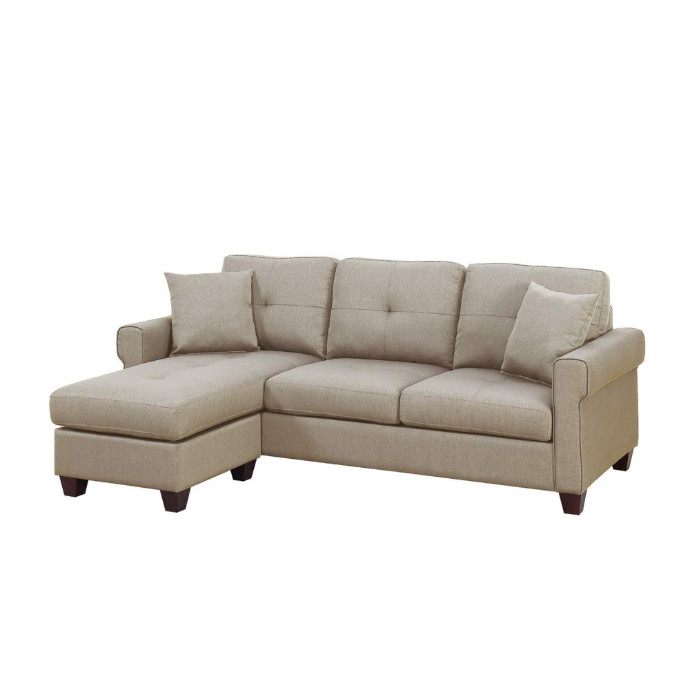 Bobkona Sectional Sofa Beige