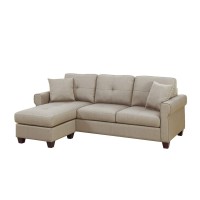 Bobkona Sectional Sofa Beige