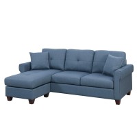 Bobkona Sectional Sofa, Blue