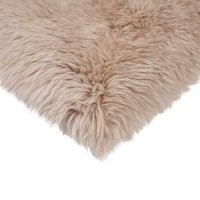 Homeroots Decor 17 X 17 Taupe Sheepskin Chair Seat Cover