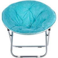 Urban Shop Faux Fur Saucer Chair, Light Blue