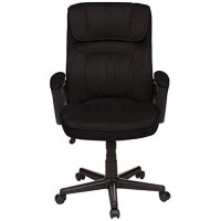 Amazon Basics Classic Office Desk Computer Chair - Adjustable, Swiveling, Ultra-Soft Microfiber - Black, Lumbar Support
