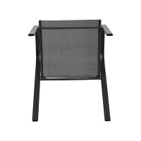 Flash Furniture 5 Pack Brazos Series Black Outdoor Stack Chair With Flex Comfort Material And Metal Frame