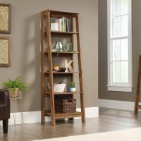 Sauder Trestle 5-Shelf Bookcase, Vintage Oak Finish