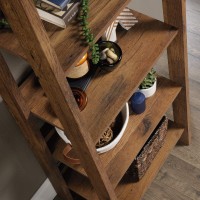 Sauder Trestle 5-Shelf Bookcase, Vintage Oak Finish