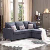 Honbay Convertible Sectional Sofa, L Shaped Couch With Reversible Chaise For Small Space, Dark Grey