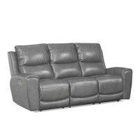 Steve Silver Laurel Leather Reclining, Contemporary Styling, Power Articulating Headrest, Gray Sofas, Grey