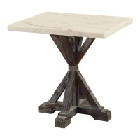Benjara, White And Brown Benzara Wooden End Table With Tri-Pod Base