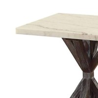 Benjara, White And Brown Benzara Wooden End Table With Tri-Pod Base