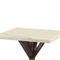 Benjara, White And Brown Benzara Wooden End Table With Tri-Pod Base