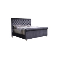 Best Master Furniture Jean-Carrie Upholstered Sleigh Bed Cal King Grey