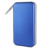 Siveit Cd Case Holder, 80 Capacity Cd/Dvd Case Holders Wallet Hard Plastic Cd Dvd Disc Cases Storage Binder For Car Home Office Travel (Blue)