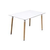 Best Master Furniture Giselle Mid-Century Dining Table Only Only, White