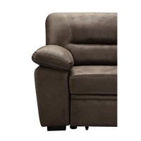 Kipling Saddle Brown Microfiber Reversible Sleeper Sectional Sofa Chaise