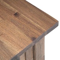 Simplihome Monroe Solid Acacia Wood 14 Inch Wide Rectangle Rustic Narrow Side Table In Rustic Natural Aged Brown, For The Living Room And Bedroom