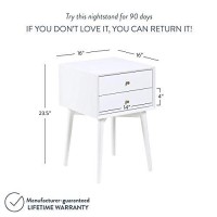 Nathan James Harper Modern Nightstand Side Accent Or End Table With Storage Drawer, 1, White