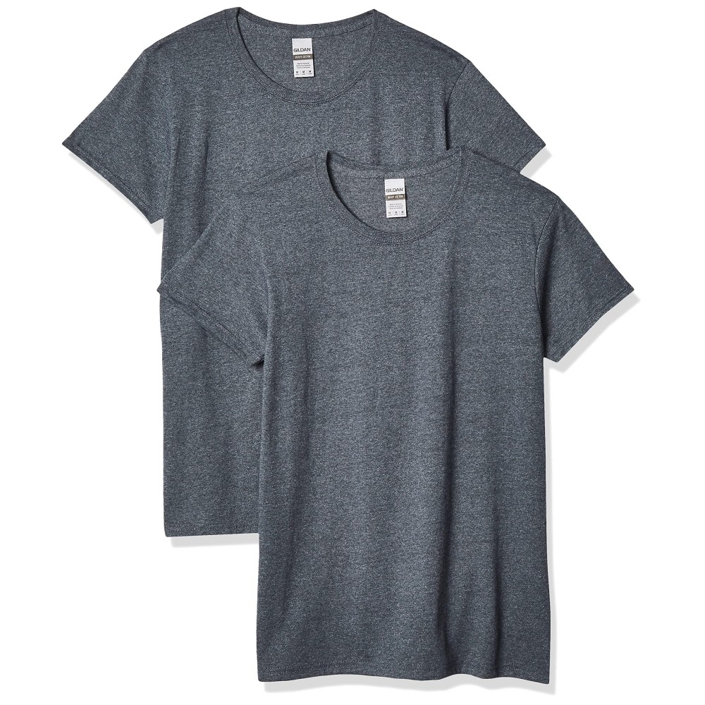 Gildan Women'S Heavy Cotton Adult T-Shirt, 2-Pack, Dark Heather, X-Large