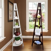 Casual Home 5-Shelf Corner Ladder Bookcase, White (Pack Of 1)